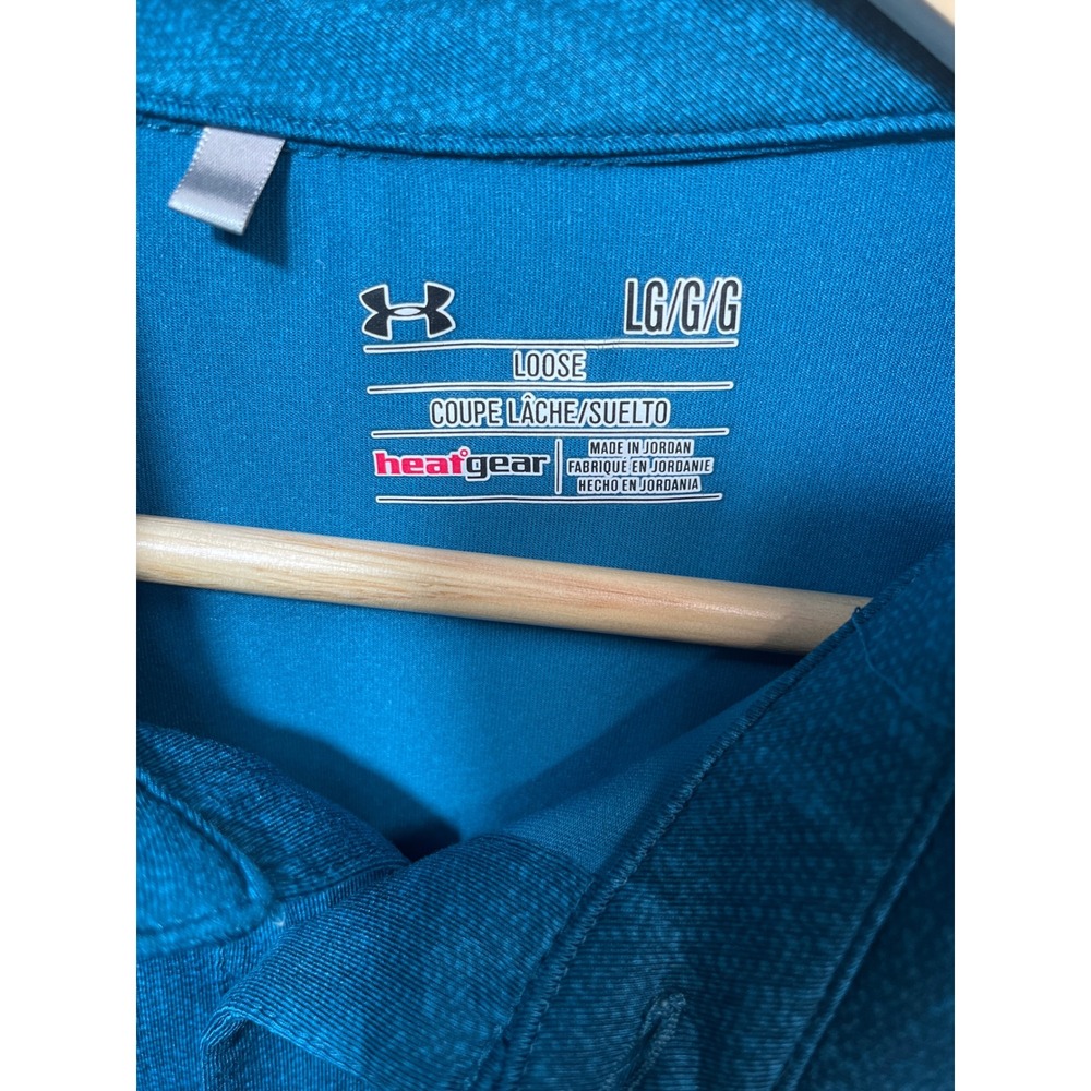 Under Armour Mens HeatGear TPC Harding Park Golf Polo Shirt Teal Blue Large LG - Picture 2 of 4